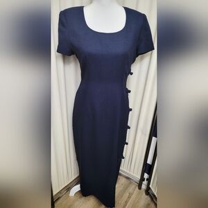 Maggy London Midnight Navy Blue Midi Dress | Size 6